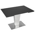 ESSTISCH Anthrazit, Edelstahlfarben rechteckig  ausziehbar  - Edelstahlfarben/Anthrazit, Design, Keramik/Metall (120-179/80/76cm) - Novel