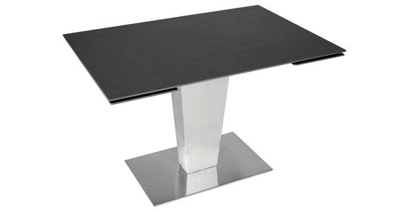 ESSTISCH Anthrazit, Edelstahlfarben rechteckig  ausziehbar  - Edelstahlfarben/Anthrazit, Design, Keramik/Metall (120-179/80/76cm) - Novel