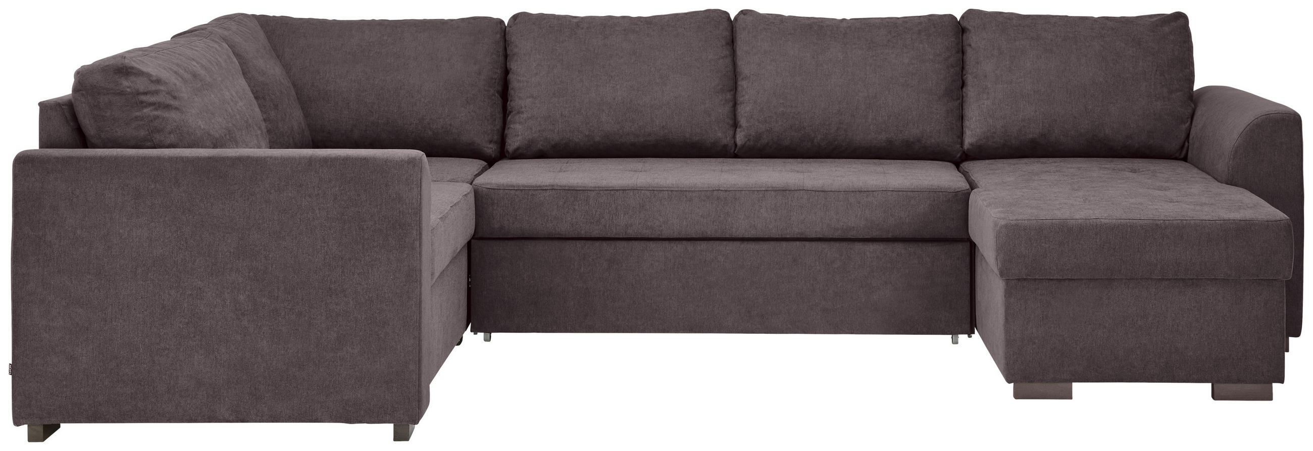 WOHNLANDSCHAFT inkl.Funktionen Dunkelgrau Webstoff - Dunkelgrau/Schwarz, Design, Kunststoff/Textil (205/311/160cm) - Xora