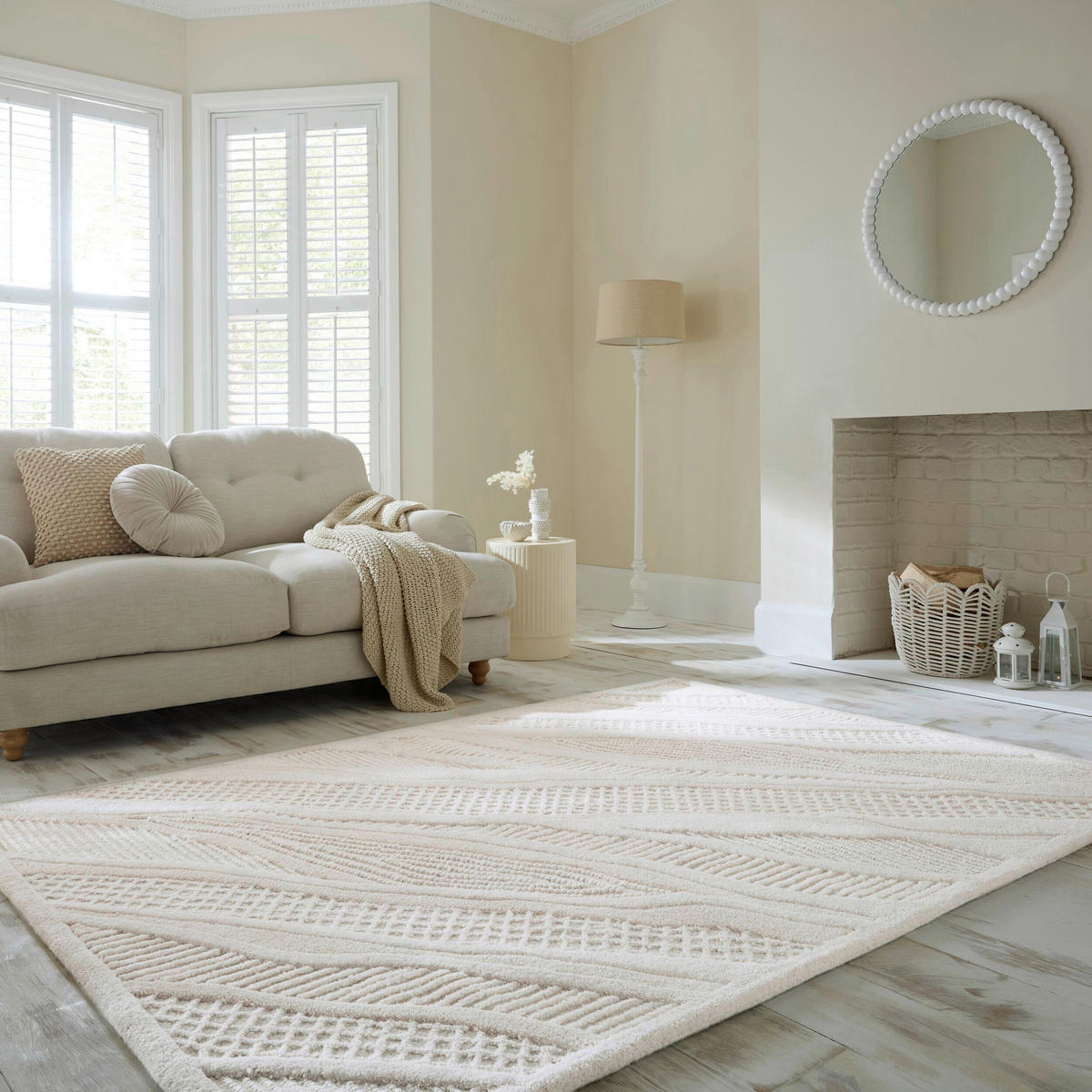 WOLLTEPPICH 140/200 cm Weiß  - Weiß, Basics, Textil (140/200cm)