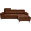 ECKSOFA Rostfarben Chenille  - Rostfarben/Schwarz, KONVENTIONELL, Textil/Metall (264/178cm) - Hom`in