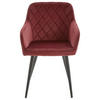 ARMLEHNSTUHL  in Eisen Samt  - Weinrot/Schwarz, Trend, Holz/Textil (54/86/60cm) - Livetastic