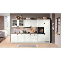 KÜCHENBLOCK IP4250 360 cm  in Braun, Weiß  - Schwarz/Weiß, Basics, Holzwerkstoff/Metall (360cm) - Impuls