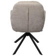 ARMLEHNSTUHL  in Eisen Webstoff  - Greige/Schwarz, Design, Textil/Metall (59/90/64cm) - Linea Natura