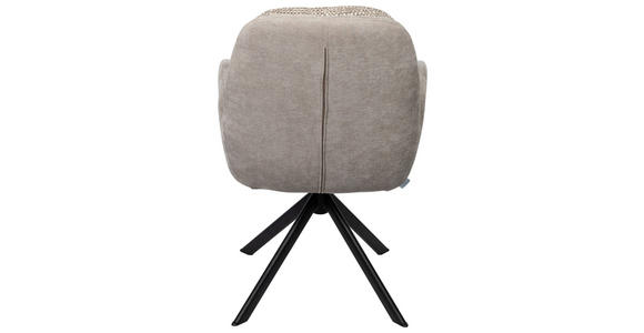 ARMLEHNSTUHL  in Eisen Webstoff  - Greige/Schwarz, Design, Textil/Metall (59/90/64cm) - Linea Natura