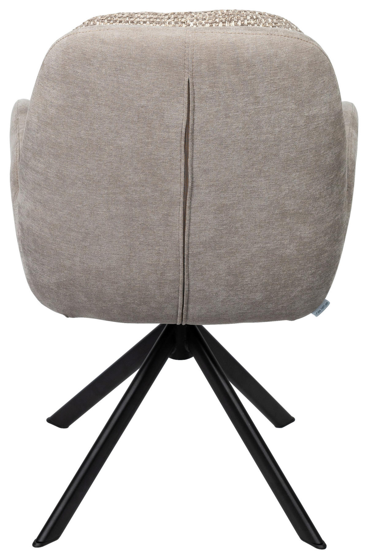 ARMLEHNSTUHL  in Eisen Webstoff  - Greige/Schwarz, Design, Textil/Metall (59/90/64cm) - Linea Natura