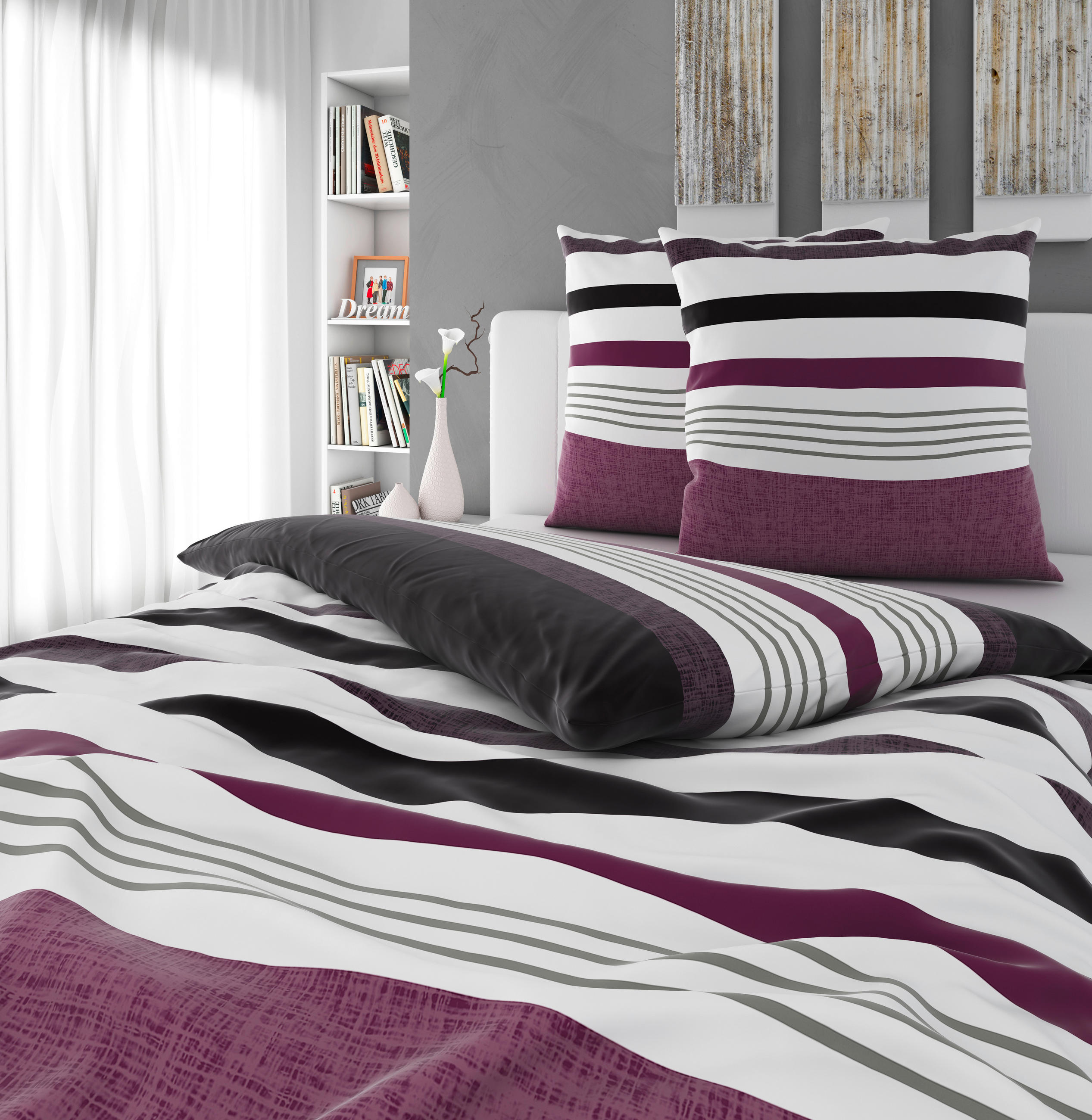 BETTWÄSCHE Satin 200/200 cm  - Mauve, Textil (200/200cm) - Novel