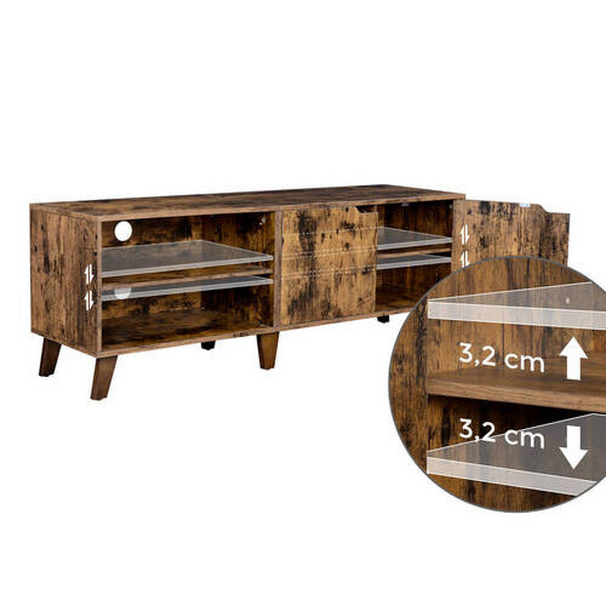 NÍZKA KOMODA, hnedá, 140/45/40 cm - hnedá, Trend, kompozitné drevo (140/45/40cm) - Boxxx