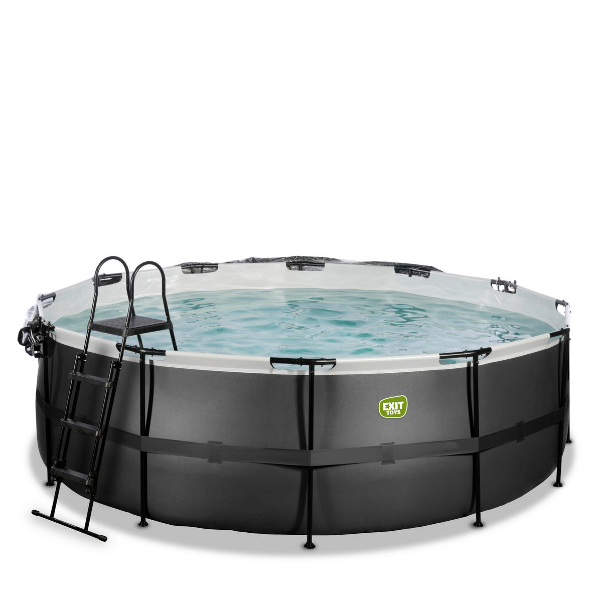 POOL-SET 427/122 cm  - Schwarz, KONVENTIONELL, Kunststoff (427/122cm) - EXIT Toys