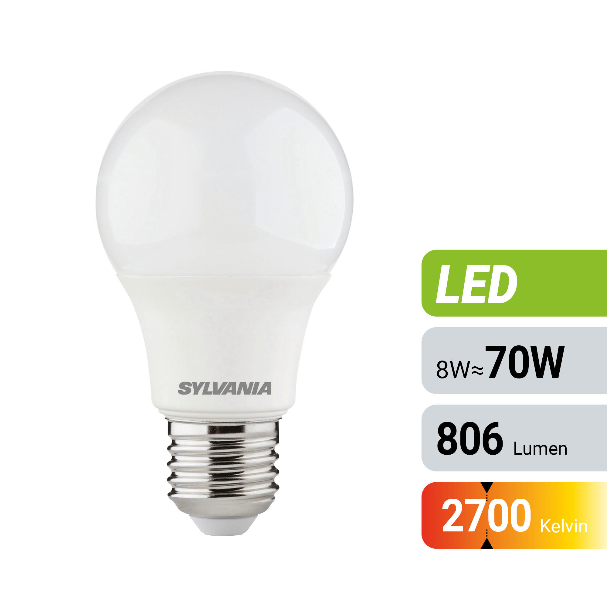 LED IZZÓ   7 W E27  - magasfényű fehér, Basics, műanyag (6/10.8cm)