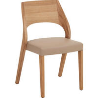 STUHL Echtleder Eichefarben, Hellbraun Wildeiche massiv  - Hellbraun/Eichefarben, Natur, Leder/Holz (54/86/61cm) - Voglauer