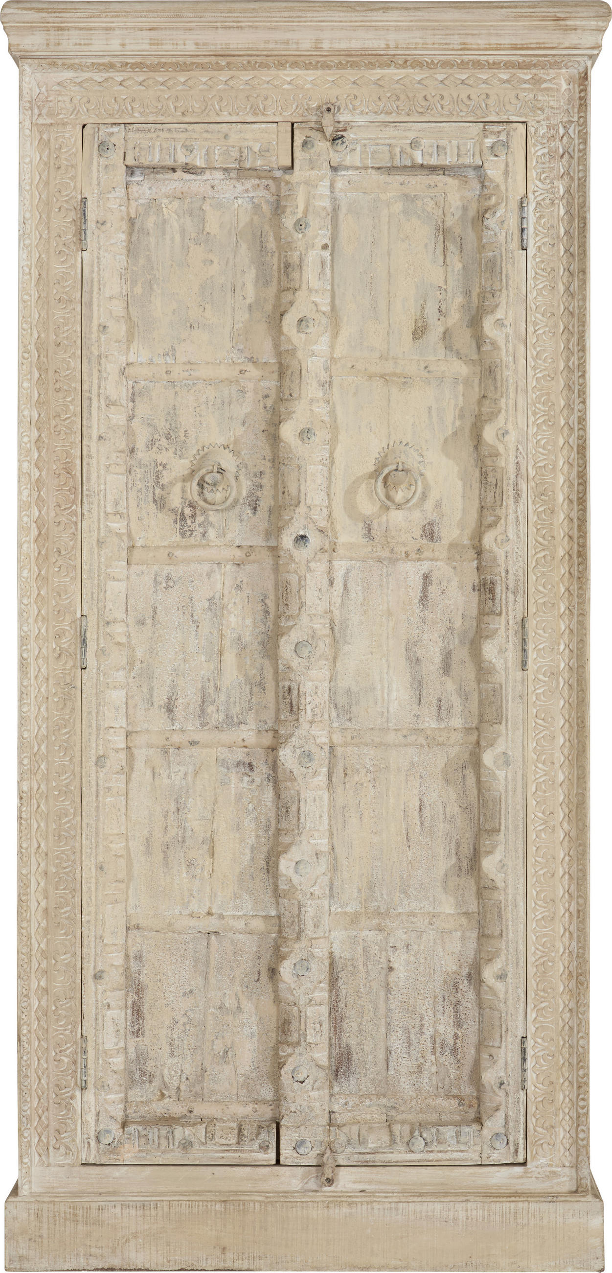 MEHRZWECKSCHRANK 90-95/180-185/43 cm  in Naturfarben, Türkis  - Türkis/Creme, LIFESTYLE, Holz/Metall (90-95/180-185/43cm) - Landscape