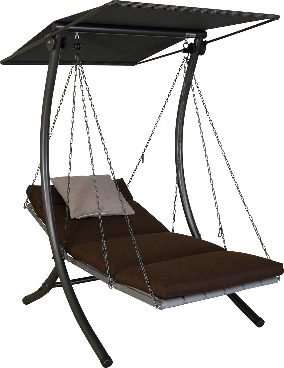 HOLLYWOODSCHAUKEL 100/160/145 cm  - Dunkelgrau/Anthrazit, Basics, Kunststoff/Textil (100/160/145cm) - Boxxx