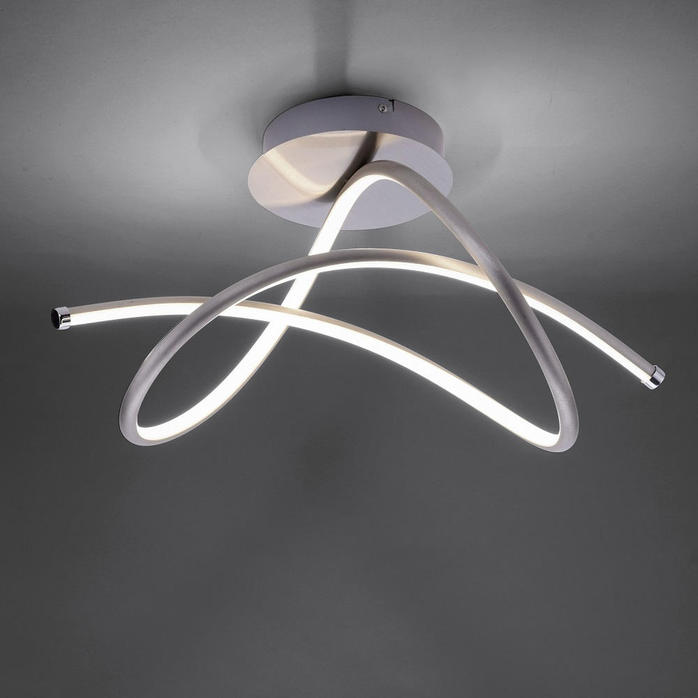 PLAFONIERĂ CU LED - alb/culoare aluminiu, Design, plastic/metal (51/23/28cm)