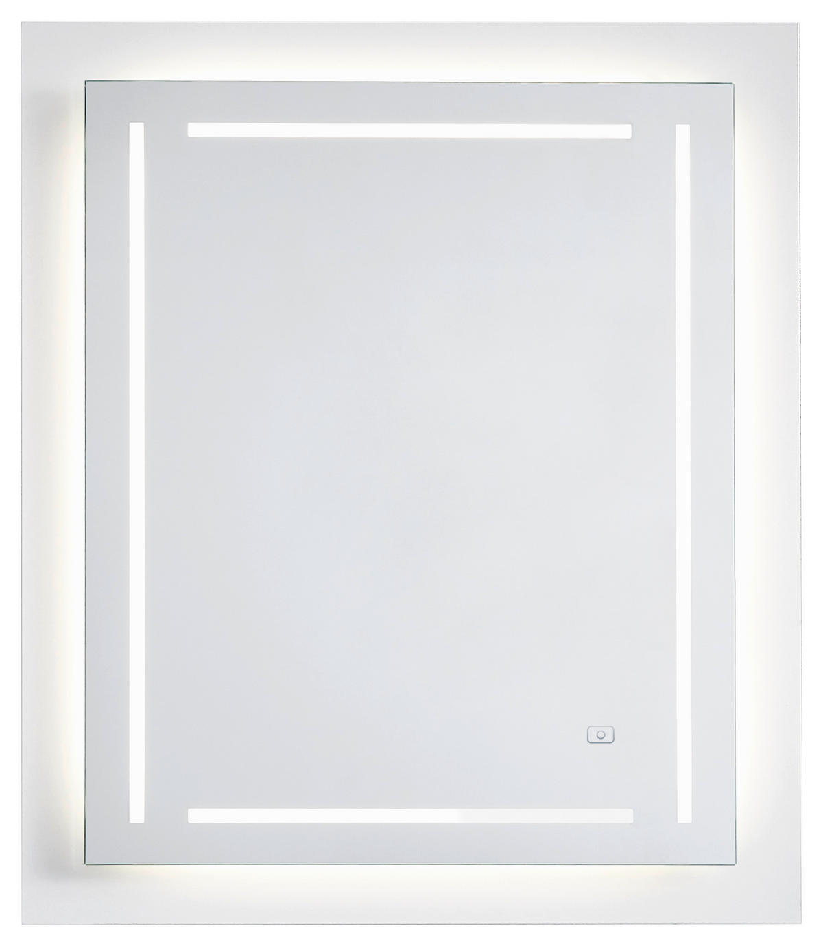BADEZIMMERSPIEGEL 60/74/3,9 cm  - Silberfarben/Weiß, Design, Glas/Holzwerkstoff (60/74/3,9cm) - Novel