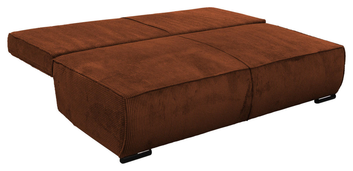 SCHLAFSOFA Struktur Rostfarben  - Rostfarben/Schwarz, Design, Kunststoff/Textil (202/90/99cm) - MID.YOU