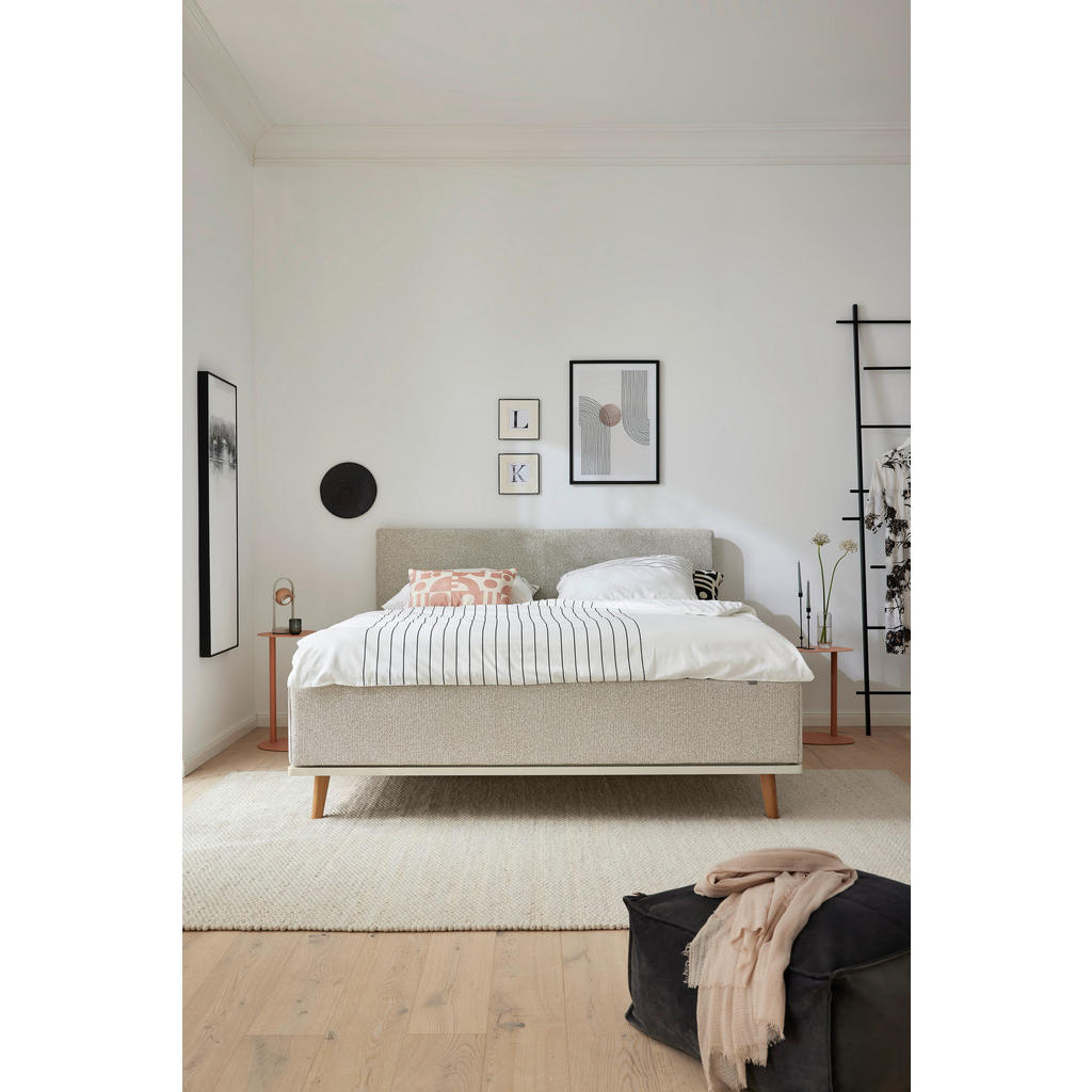 Thumbnail - Musterring Polsterbett, Beige, Textil, Birke, Buche,Esche, massiv, H2 + H3, Höhe ca. 21 cm, 180x200 cm, Reach, atmungsak...