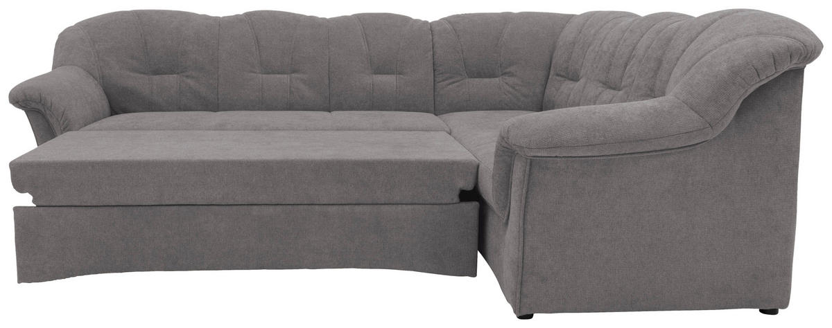 ECKSCHLAFSOFA Dunkelgrau Mikrofaser  - Dunkelgrau/Schwarz, KONVENTIONELL, Kunststoff/Textil (243/192cm) - MID.YOU