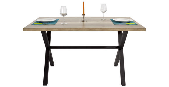 ESSTISCH rechteckig Wildeiche - Wildeiche/Anthrazit, Trend, Holzwerkstoff/Metall (140/90/75cm) - Carryhome