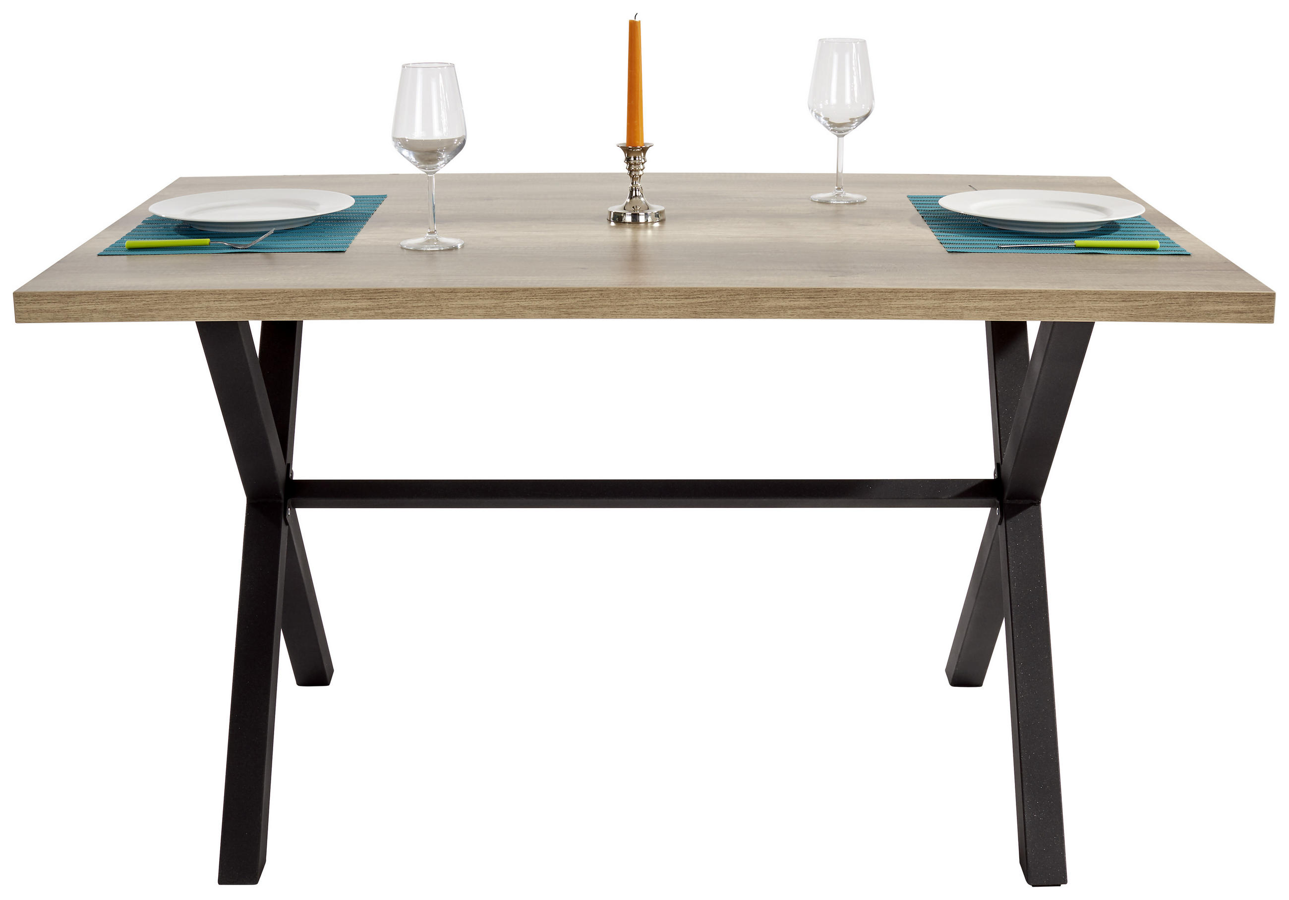 ESSTISCH rechteckig Wildeiche  - Wildeiche/Anthrazit, Trend, Holzwerkstoff/Metall (140/90/75cm) - Carryhome