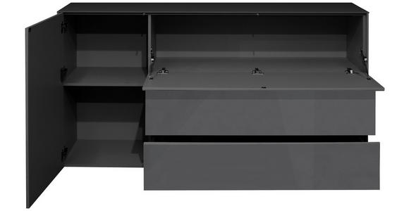 SIDEBOARD 169/89/42 cm in Anthrazit - Anthrazit/Schwarz, Design, Glas/Holzwerkstoff (169/89/42cm) - Novel