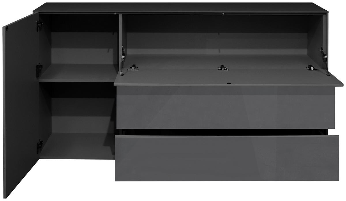 SIDEBOARD Imola  in 169/89/42 cm  - Anthrazit/Schwarz, Design, Glas/Holzwerkstoff (169/89/42cm) - Novel