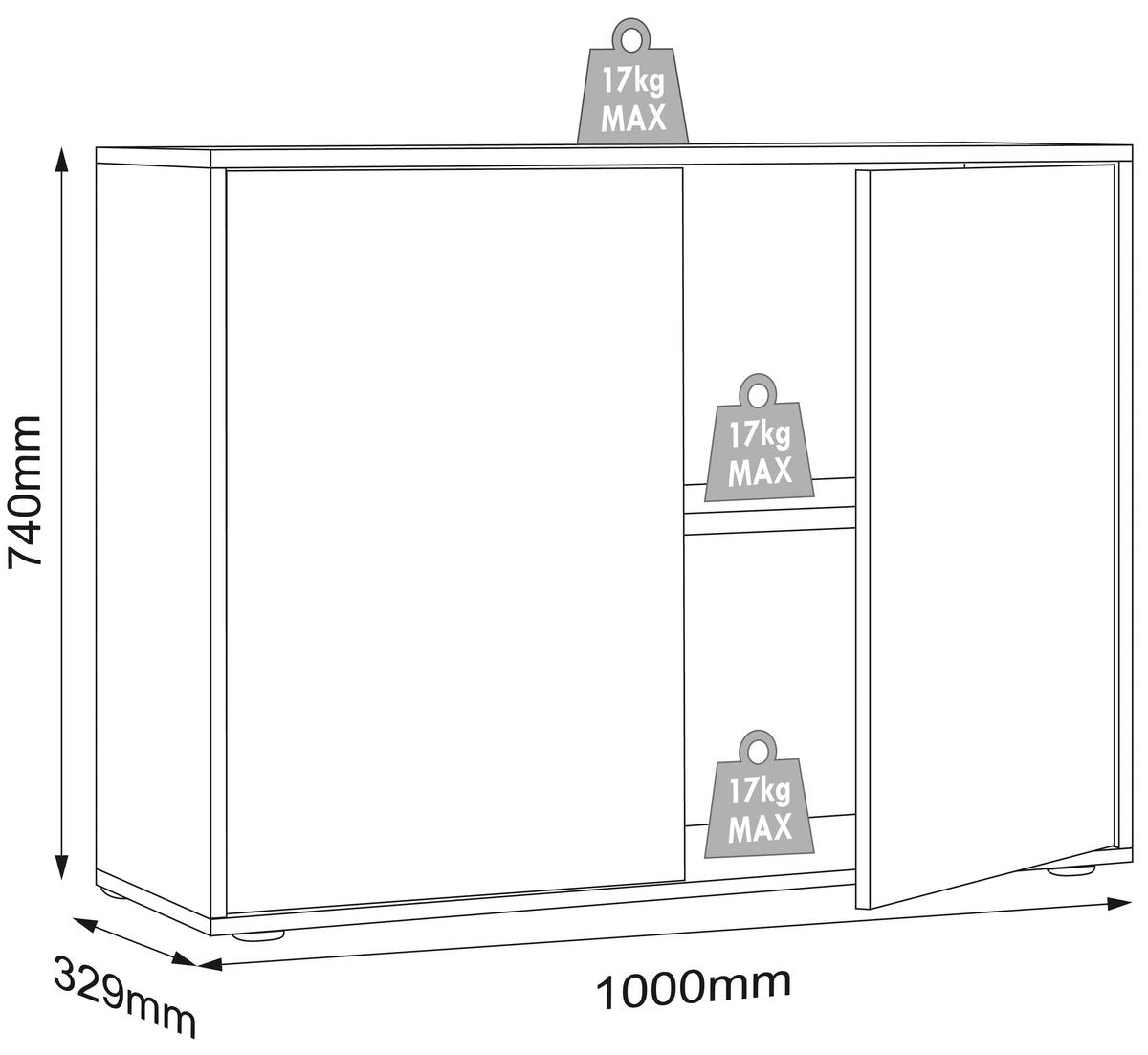 AKTENSCHRANK 100/74/33 cm  - Honigeiche/Weiss, Design, Holzwerkstoff (100/74/33cm) - MID.YOU