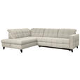 ECKSOFA in Webstoff Ecru  216/297 cm  - Ecru/Schwarz, Design, Holz/Textil (216/297cm) - Xora