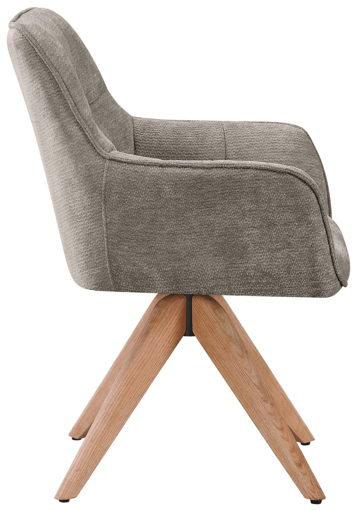 ARMLEHNSTUHL in Holz, Textil Eichefarben, Khaki  - Khaki/Eichefarben, Basics, Holz/Textil (64/85/62cm) - Livetastic
