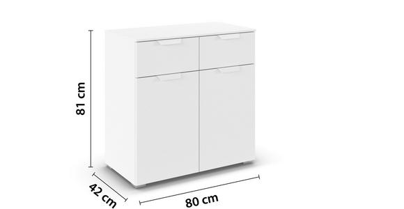 KOMMODE in 80/81/42 cm - Weiß, Design, Holzwerkstoff/Metall (80/81/42cm) - Carryhome