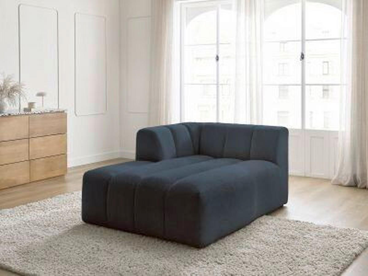 SOFAELEMENT ANNECY Bouclé Dunkelblau  - Schwarz/Dunkelblau, MODERN, Kunststoff/Textil (120/72/170cm)