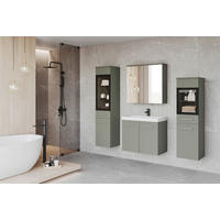 BADEZIMMER 5-teilig  in 120 cm  - Weiß/Grün, LIFESTYLE, Glas/Keramik (120cm) - P & B