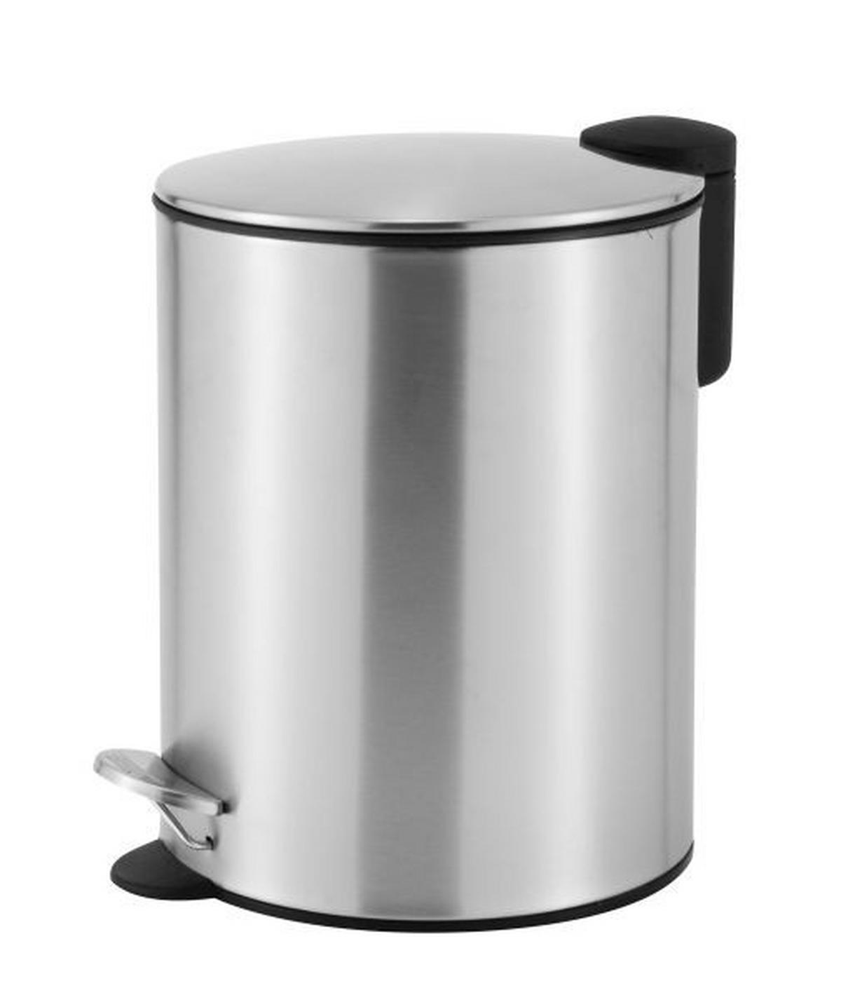 KANTA SA PAPUČICOM  5 l   - boja nerđajućeg čelika/crna, Osnovno, metal/plastika (20,5/27,5cm) - Homeware