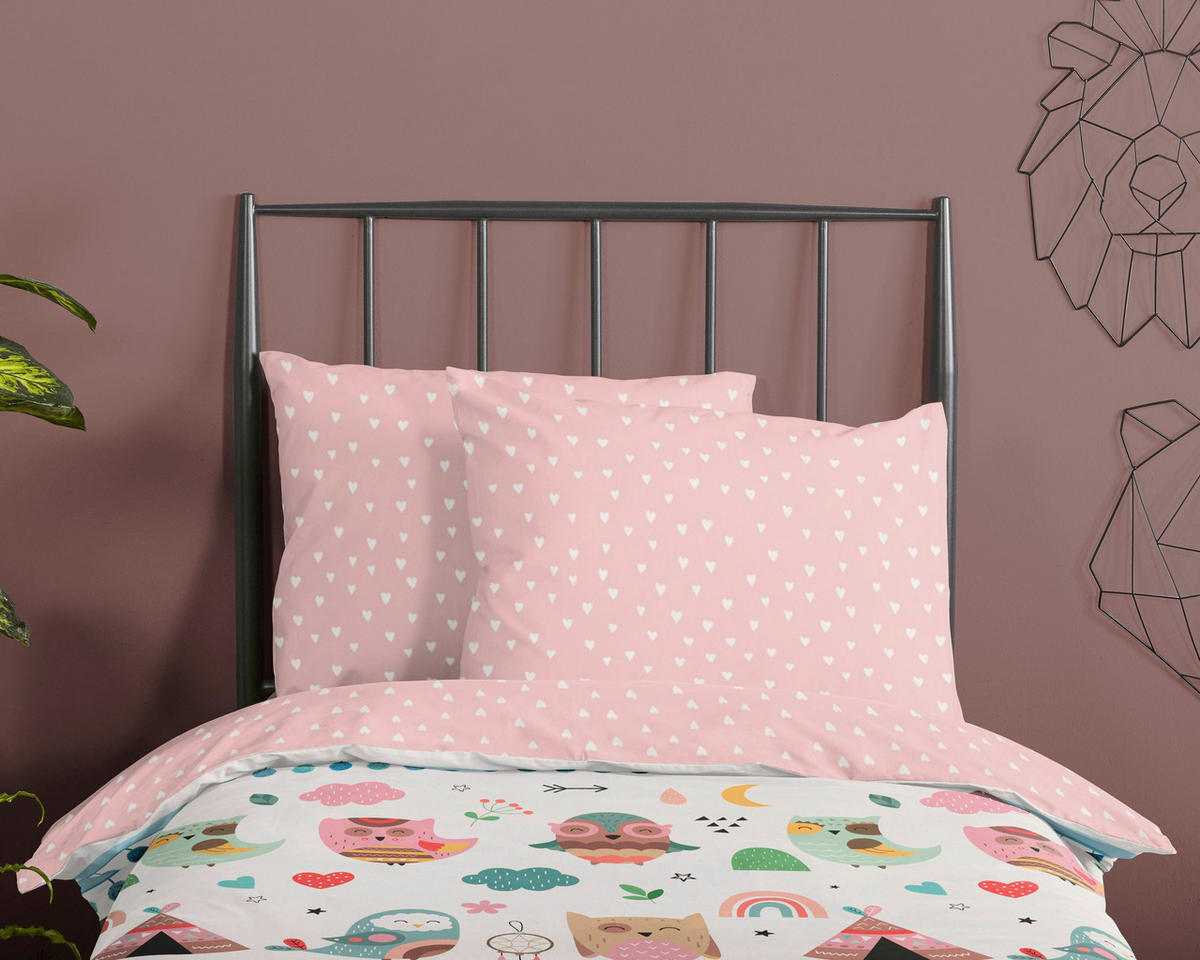 KINDERBETTWÄSCHE 100/135 cm  - Hellrosa/Multicolor, Basics, Textil (100/135cm)