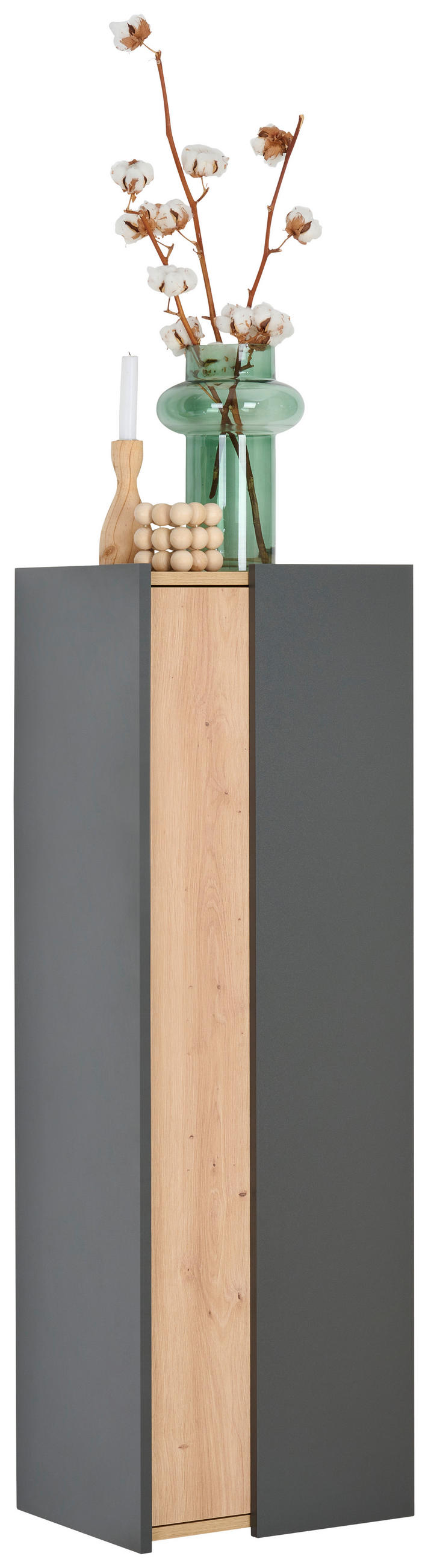 MIDISCHRANK 40,2/120/31,7 cm  - Anthrazit/Eiche Artisan, Basics, Holzwerkstoff (40,2/120/31,7cm) - home24