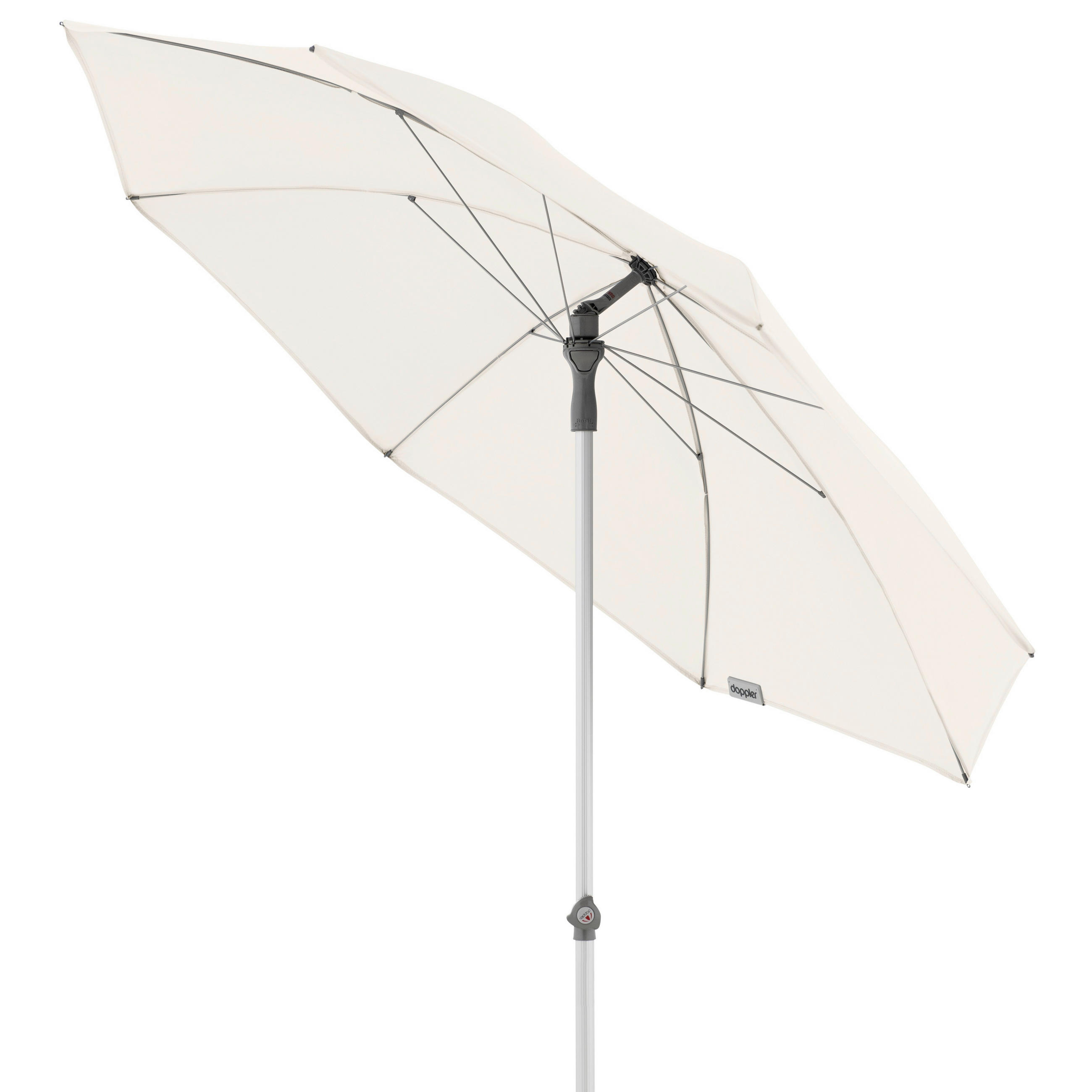SONNENSCHIRM 200 cm Naturfarben  - Silberfarben/Naturfarben, KONVENTIONELL, Textil/Metall (200/200cm) - Doppler