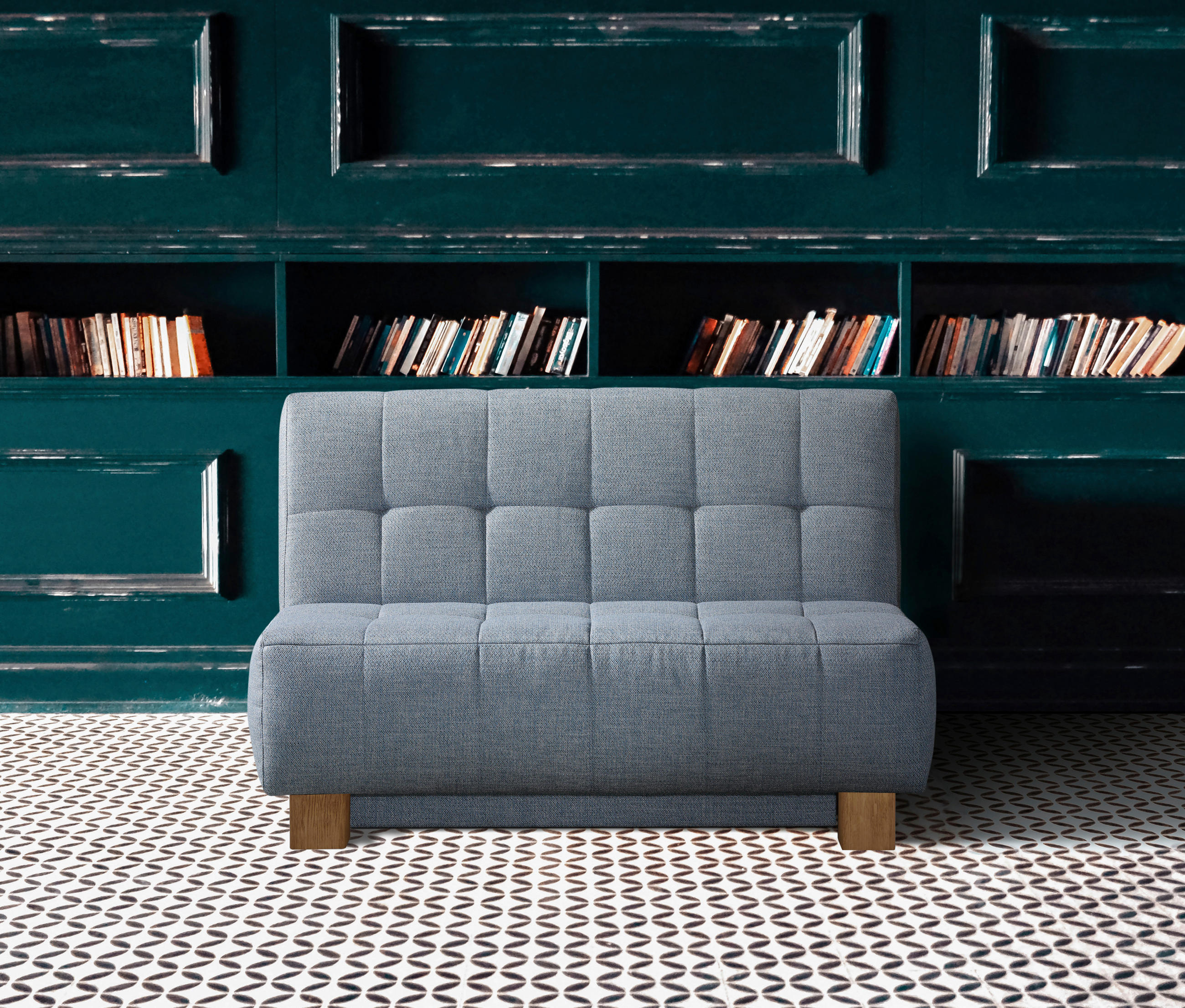 SCHLAFSOFA Hellblau  - Naturfarben/Hellblau, Design, Holz/Textil (125/92/102cm) - Novel