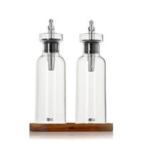 ESSIG-/ÖL-MENAGE - Transparent, Basics, Glas/Holz (8,2/21,3/16cm) - AdHoc