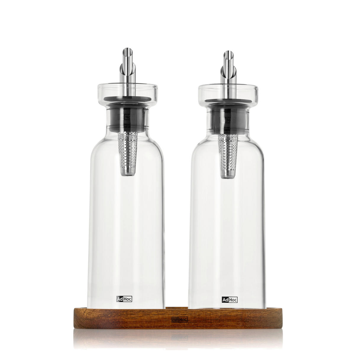 ESSIG-/ÖL-MENAGE - Transparent, Basics, Glas/Holz (8,2/21,3/16cm) - AdHoc