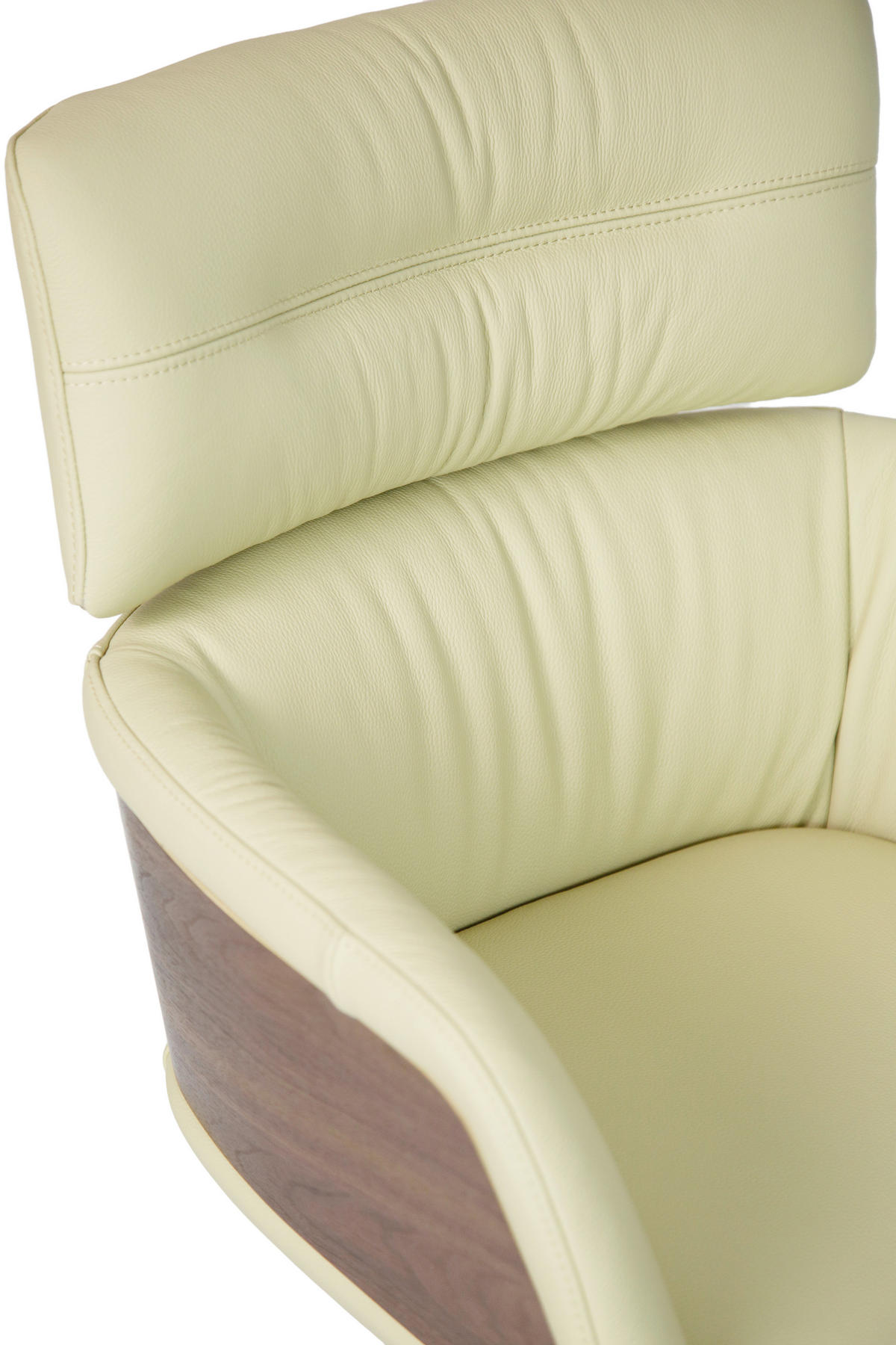 ARMLEHNSTUHL  in Eisen Echtleder pigmentiert  - Beige/Walnussfarben, Design, Leder/Holz (62/92/66cm) - Dieter Knoll