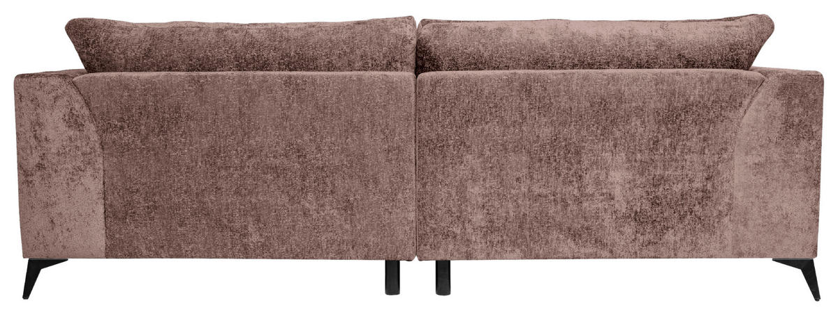 BIGSOFA Chenille Altrosa  - Schwarz/Altrosa, Design, Textil/Metall (250/90/120cm) - home24