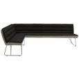ECKBANK 184/284 cm  in Anthrazit, Edelstahlfarben, Greige  - Edelstahlfarben/Greige, Design, Textil/Metall (184/284cm) - Dieter Knoll