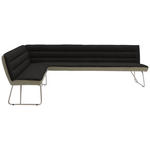 ECKBANK 174/284 cm  in Anthrazit, Schwarz, Greige  - Greige/Anthrazit, Design, Textil/Metall (174/284cm) - Dieter Knoll