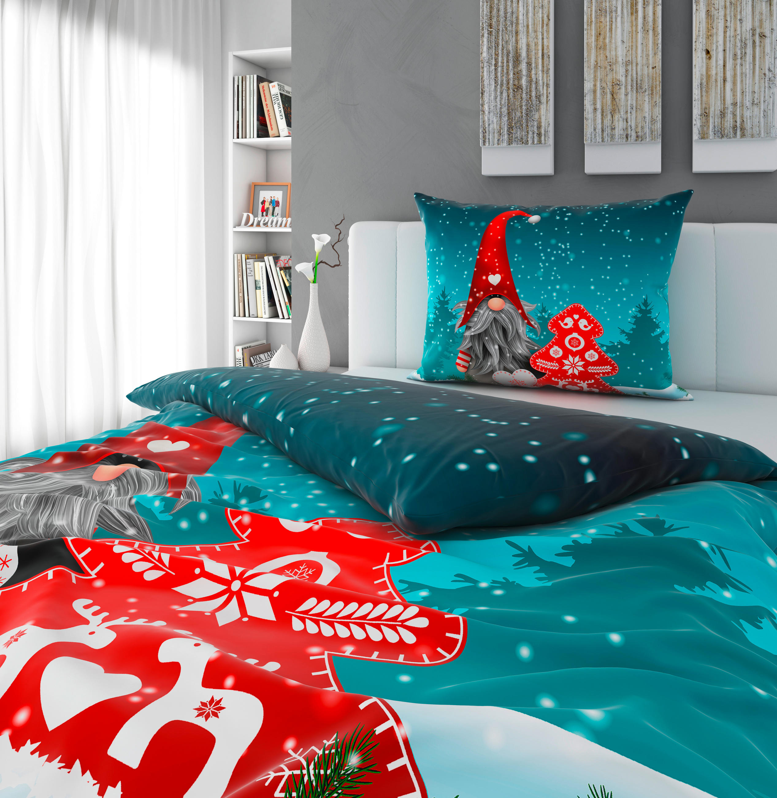 POSTELJINA ELF  - boje petroleja, Design, tekstil (140/200cm) - Novel