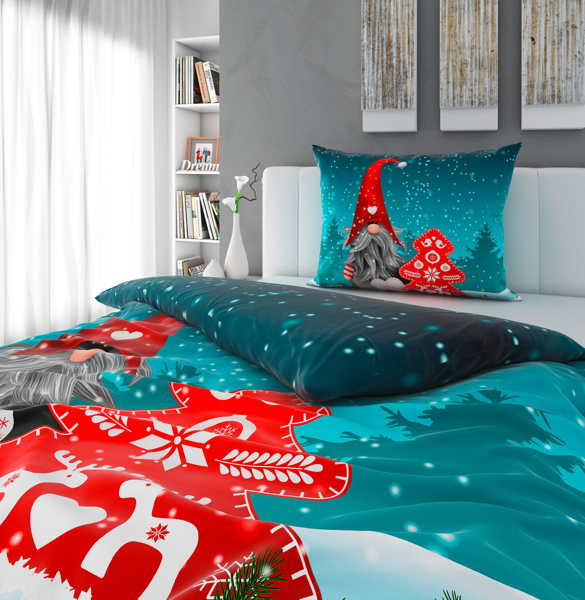 POSTELJINA ELF  - boje petroleja, Design, tekstil (140/200cm) - Novel