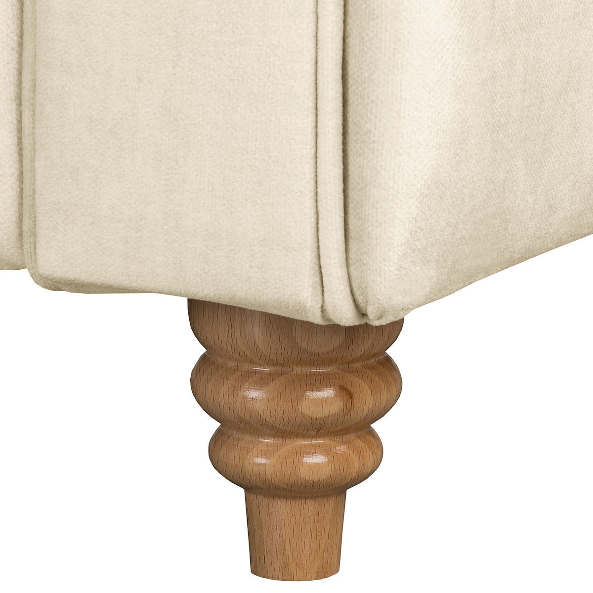 ECKSOFA Laura in Mikrofaser Creme  182/284 cm  - Creme/Braun, Design, Holz/Textil (182/284cm) - P & B