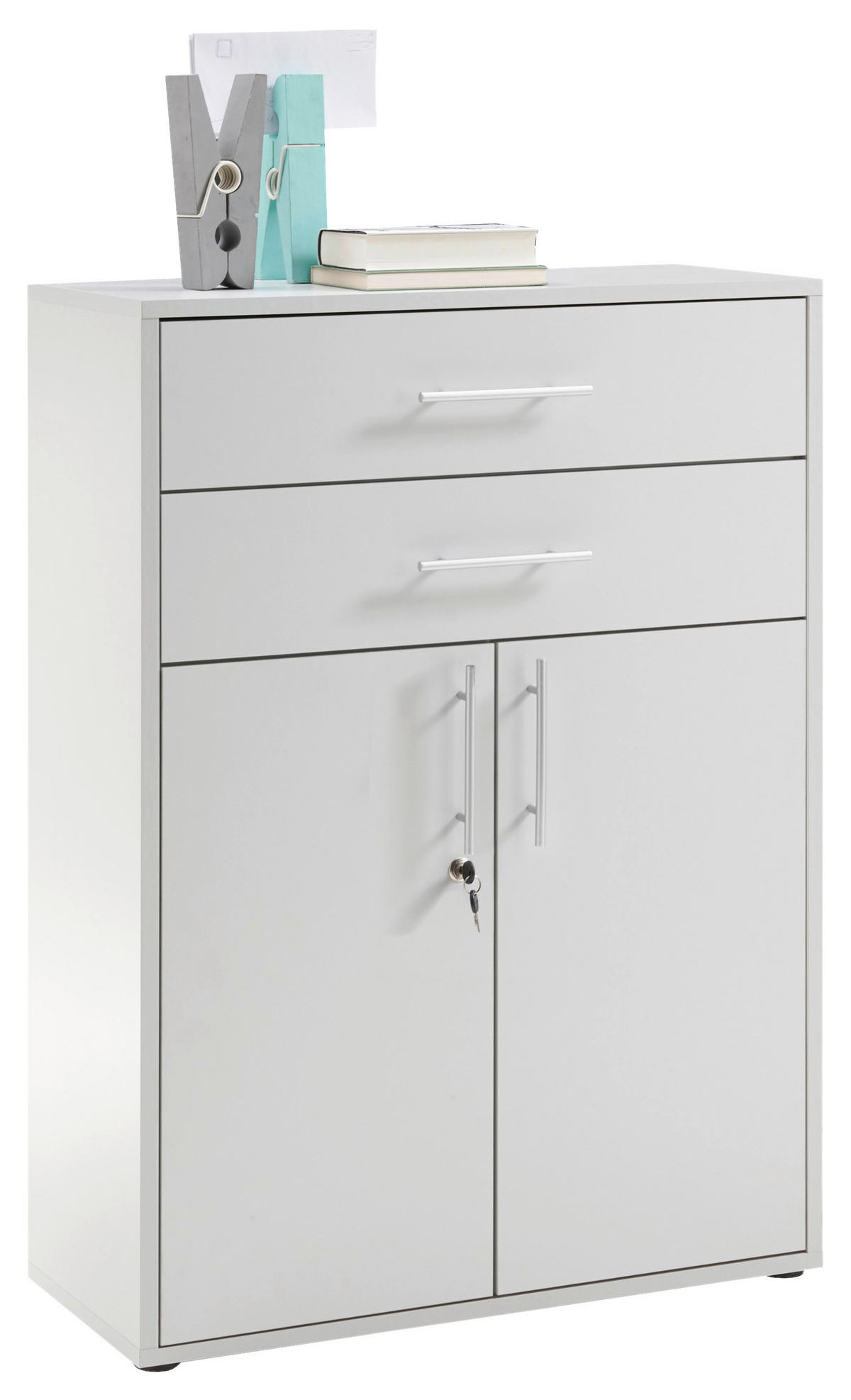 AKTENSCHRANK Hellgrau  - Hellgrau, Basics, Holzwerkstoff (80/111/35cm) - MID.YOU