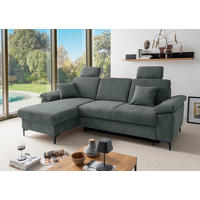 ECKSOFA Chenille Dunkelgrün  - Dunkelgrün/Schwarz, Konventionell, Textil/Metall (151/245cm) - Livetastic