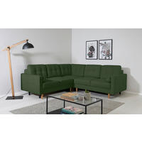 ECKSOFA Noret Grün  - Buchefarben/Grün, Design, Holz/Textil (242/242cm) - MID.YOU