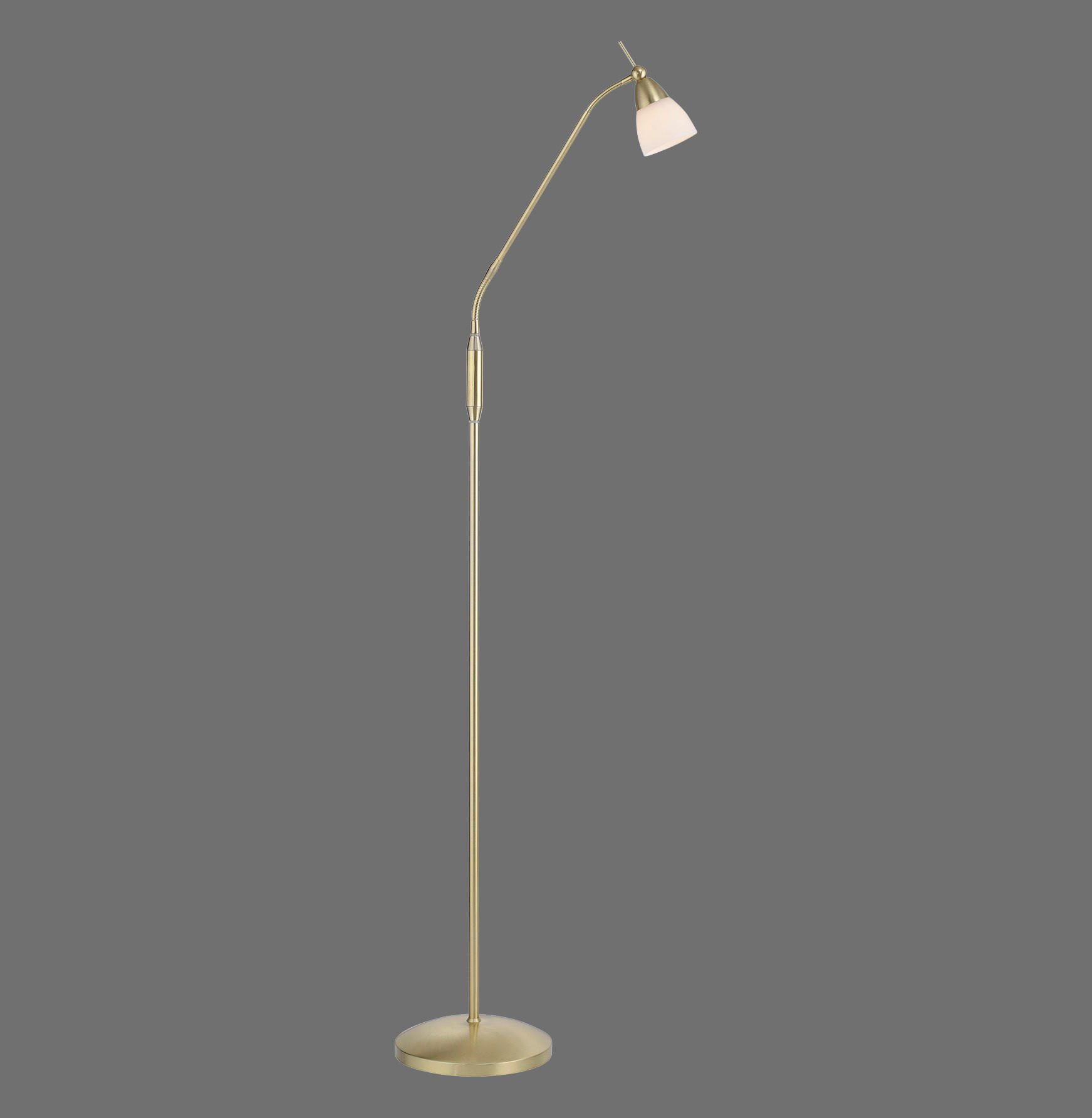 LED-STEHLEUCHTE 74/74/163 cm    - Messingfarben, Basics, Glas/Metall (74/74/163cm) - Paul Neuhaus